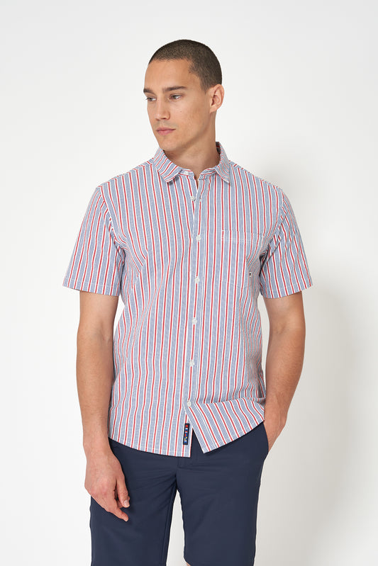 Short-sleeved poplin shirt