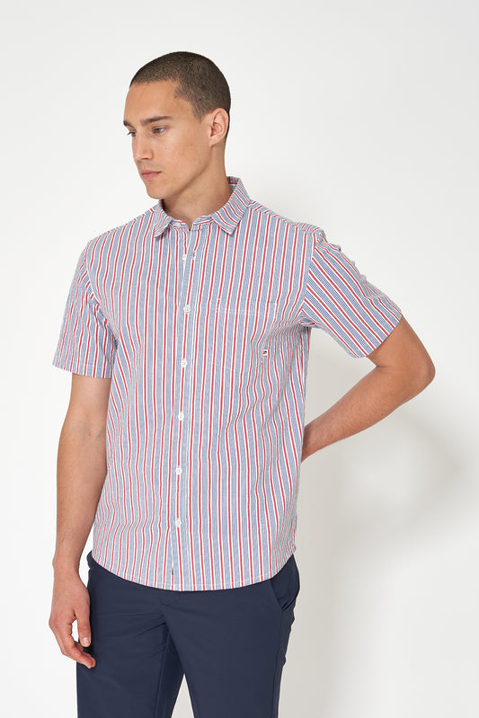 Short-sleeved poplin shirt