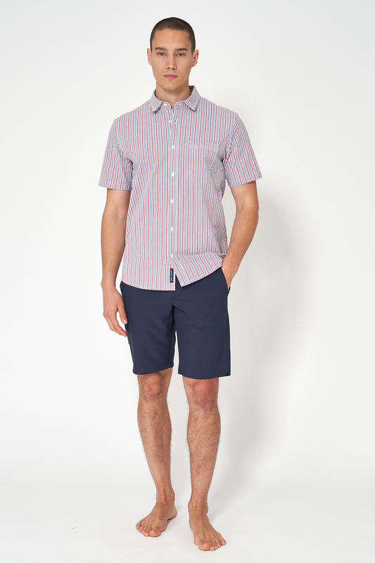 Short-sleeved poplin shirt