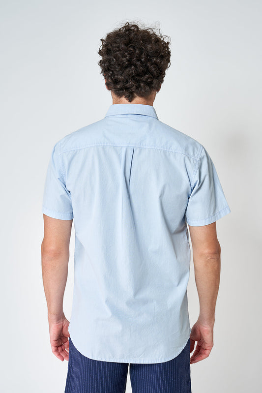 Short-sleeved poplin shirt