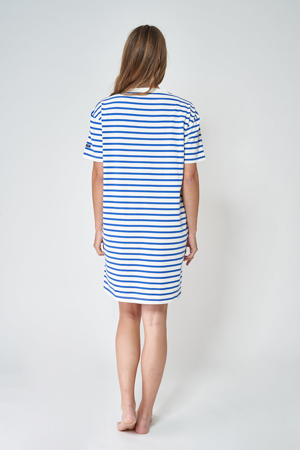 Robe coton rayures manches courtes