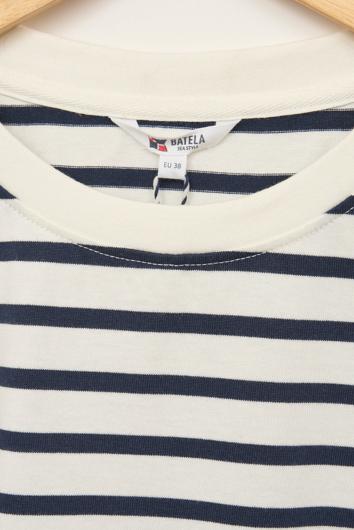 Short-sleeved striped cotton dress