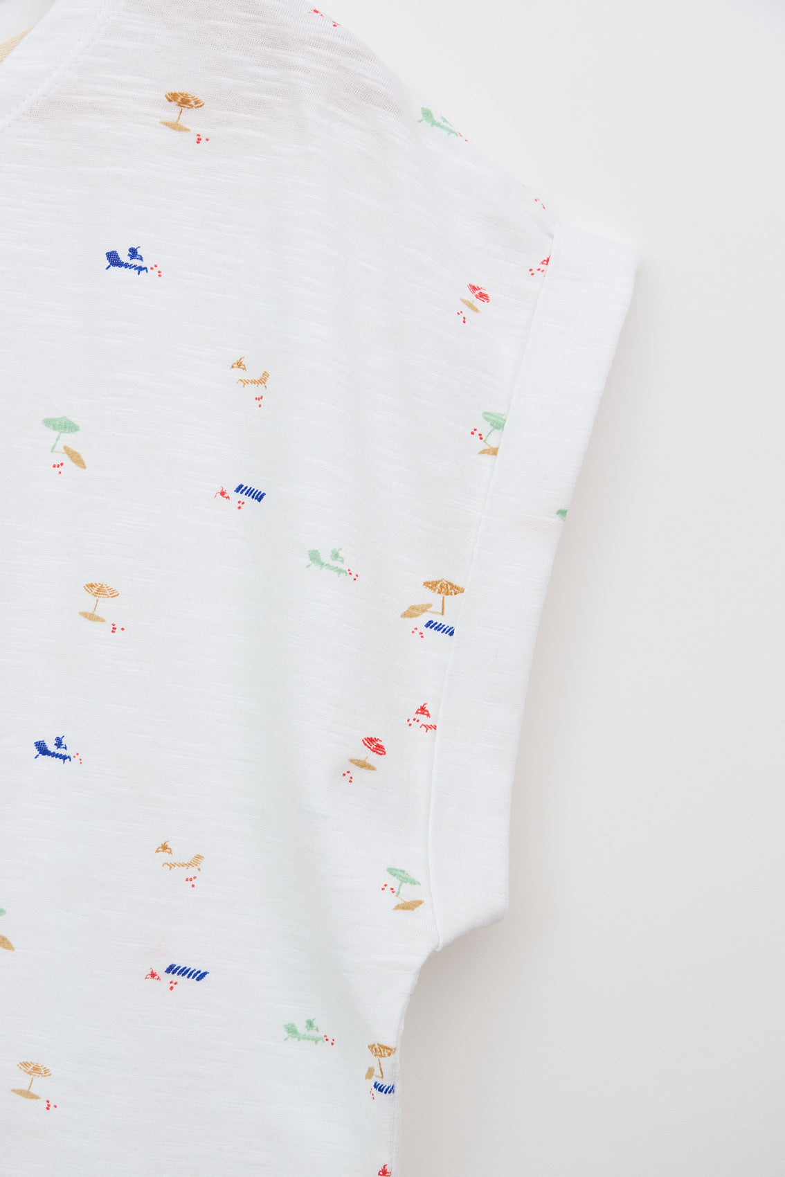 Beach print cotton t-shirt