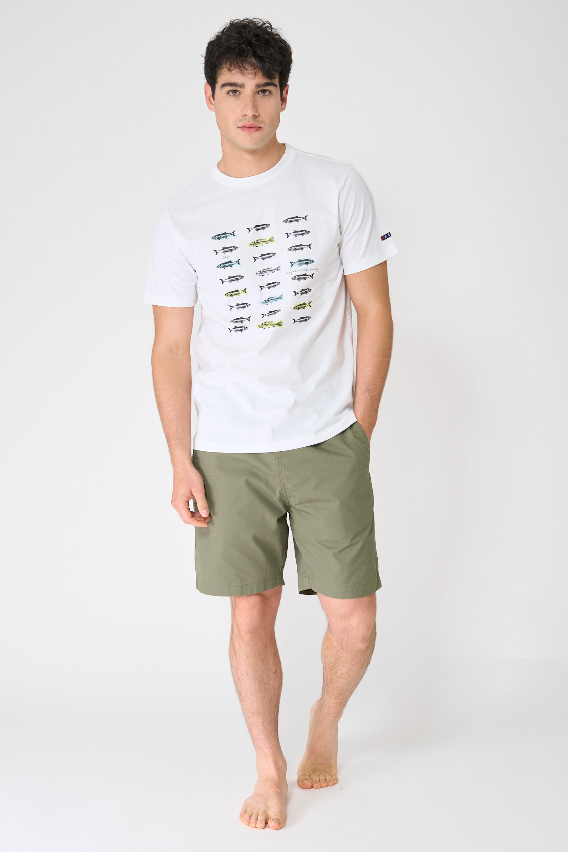 Stretch cotton Bermuda shorts