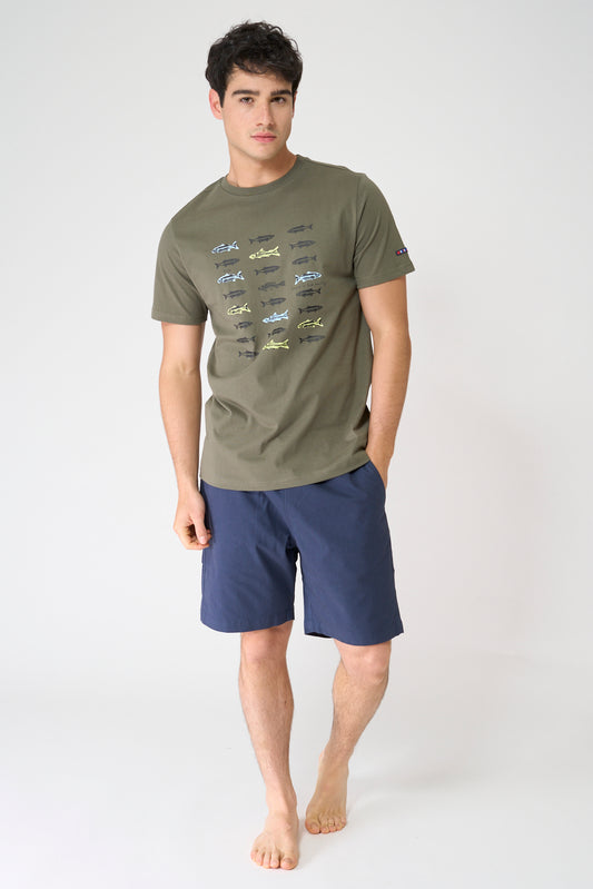 Bermuda de algodón elástico