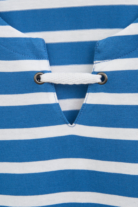 Vestido camiseta corto de algodón escote abierto