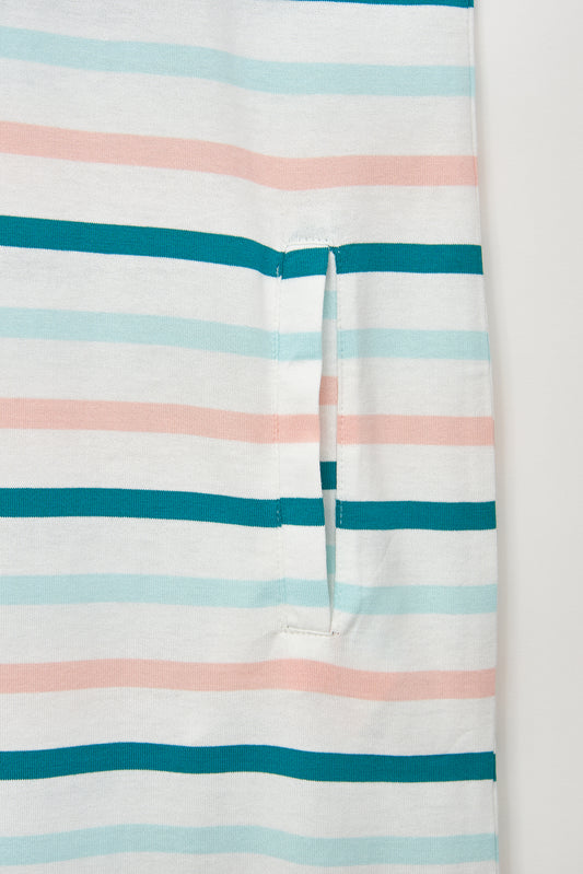 Vestido camiseta corto de algodón escote abierto