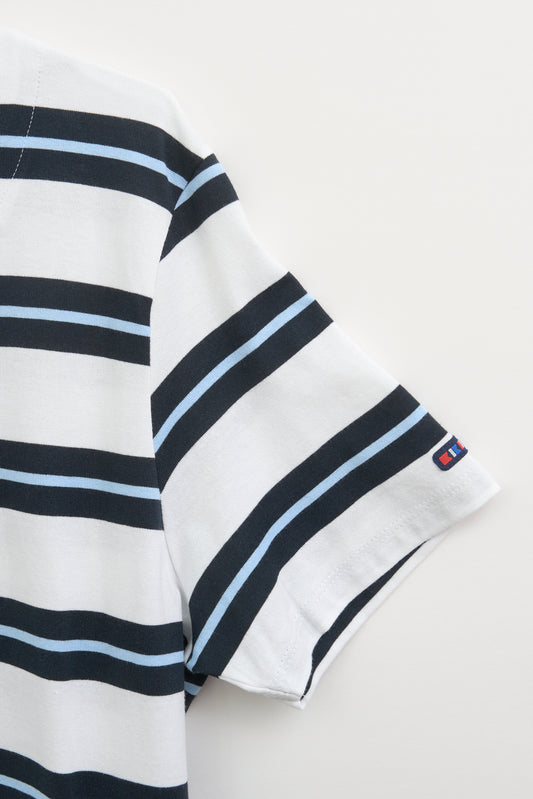 Vestido camiseta corto de algodón escote abierto