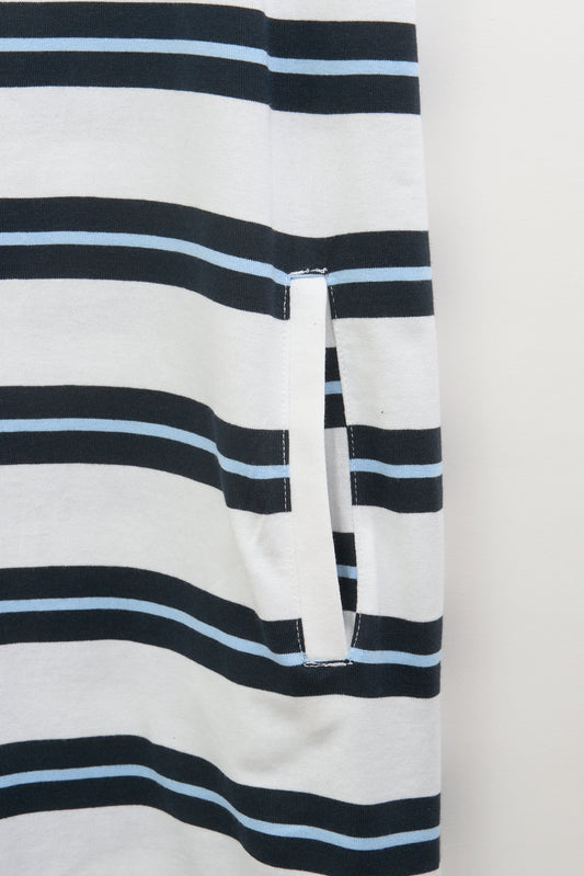 Vestido camiseta corto de algodón escote abierto