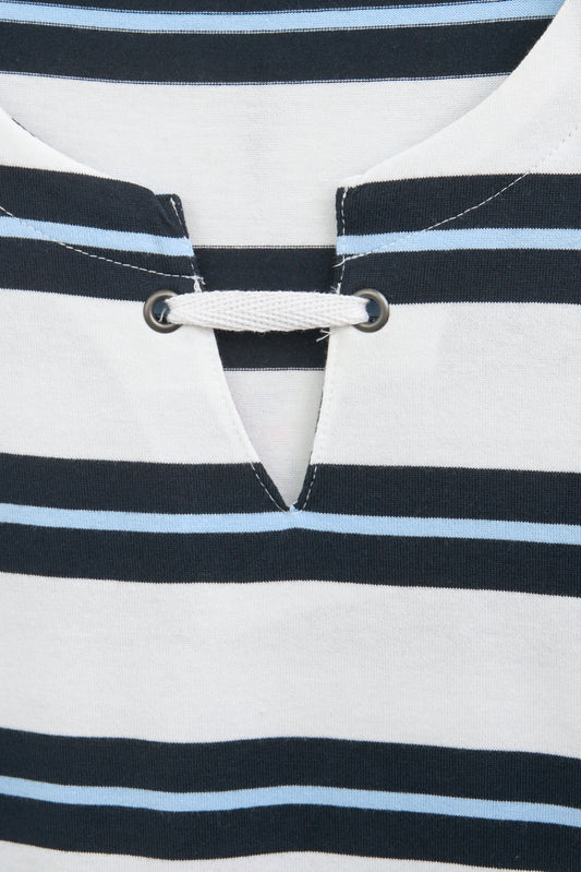 Vestido camiseta corto de algodón escote abierto