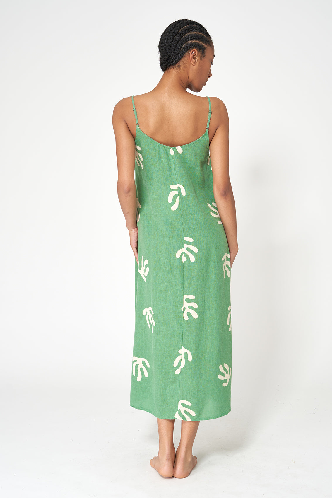 Linen dress with thin straps