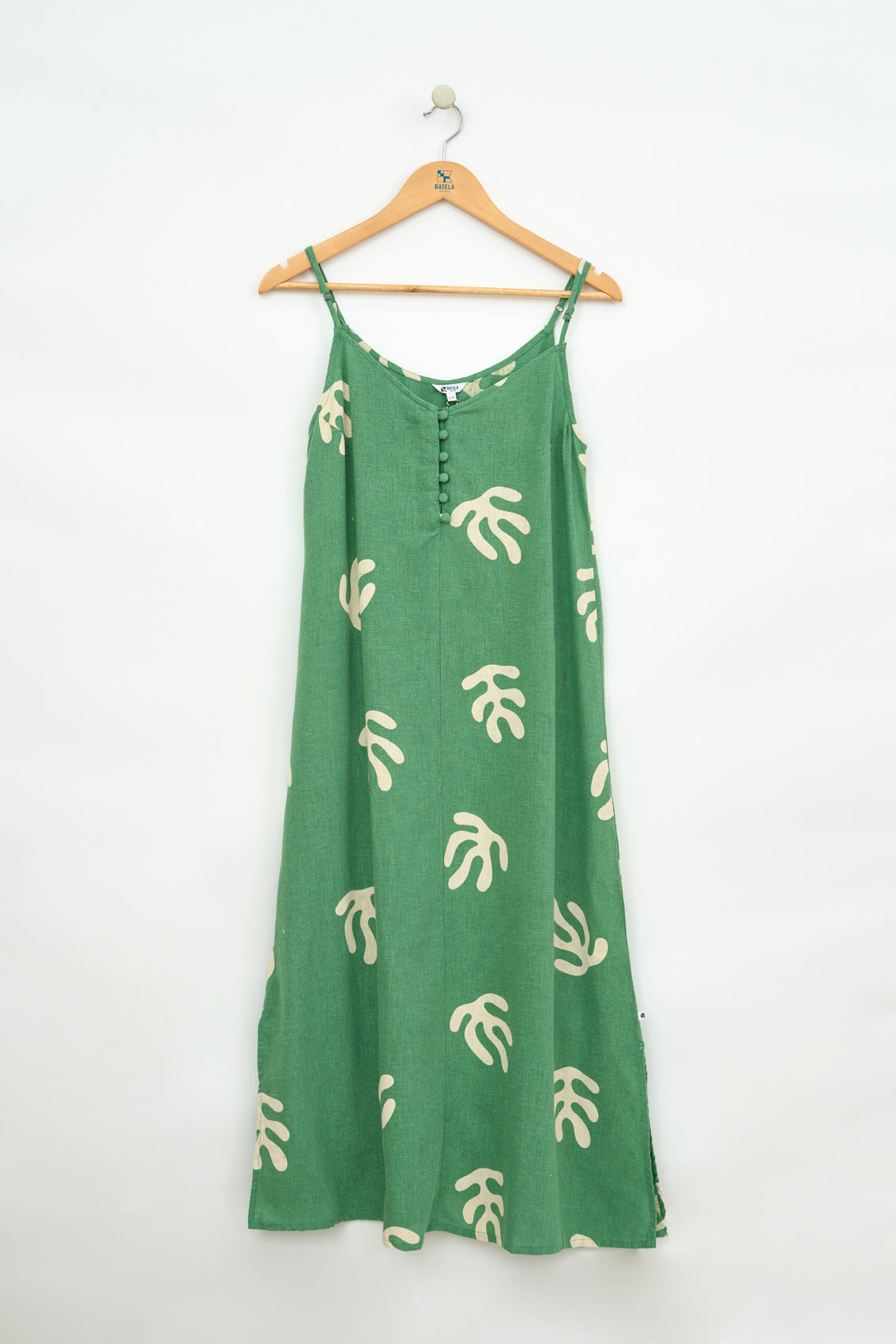 Linen dress with thin straps