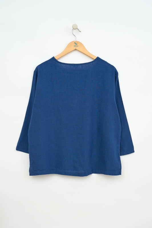 Blusa lino manga ancha