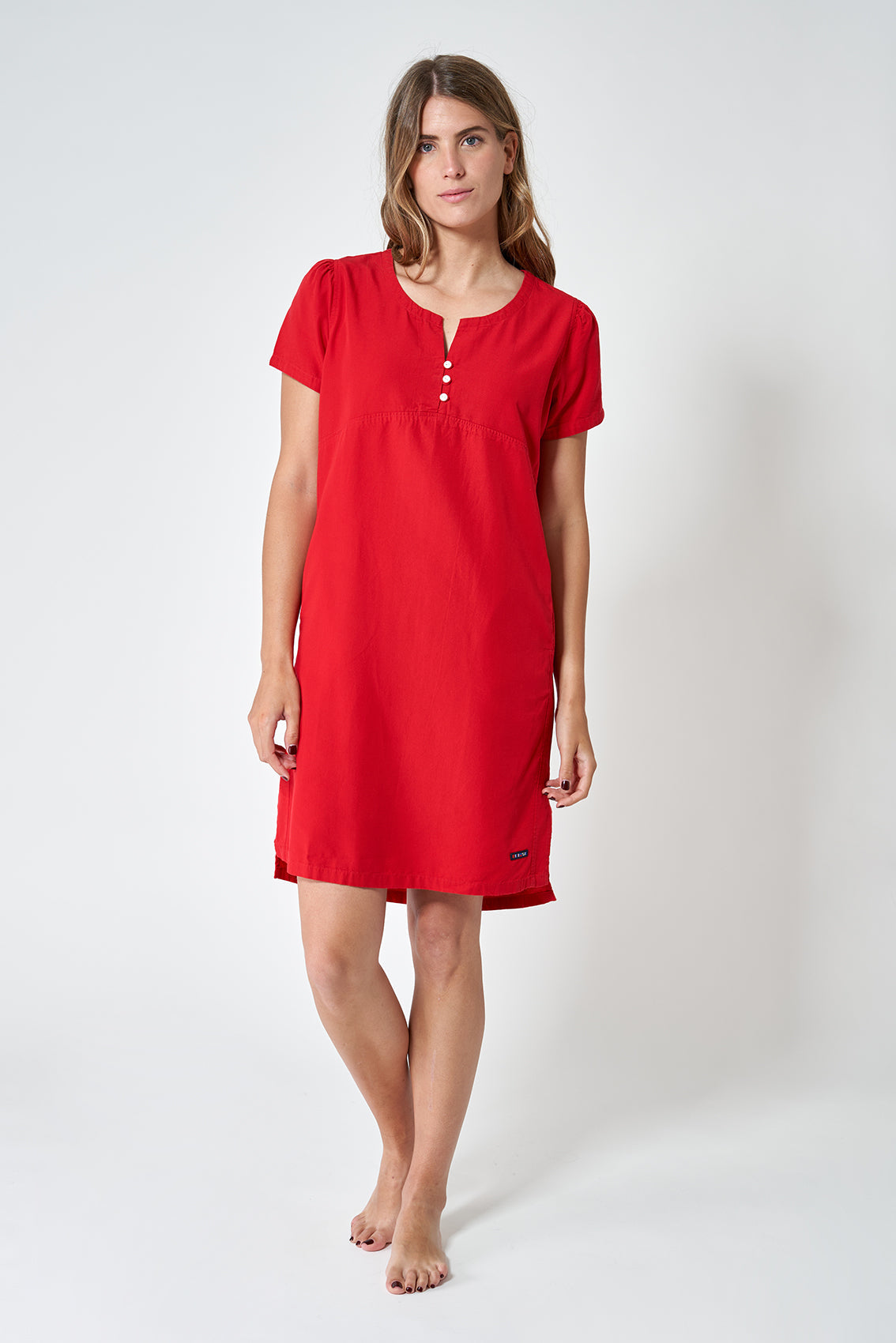 Vestido lino 3 botones