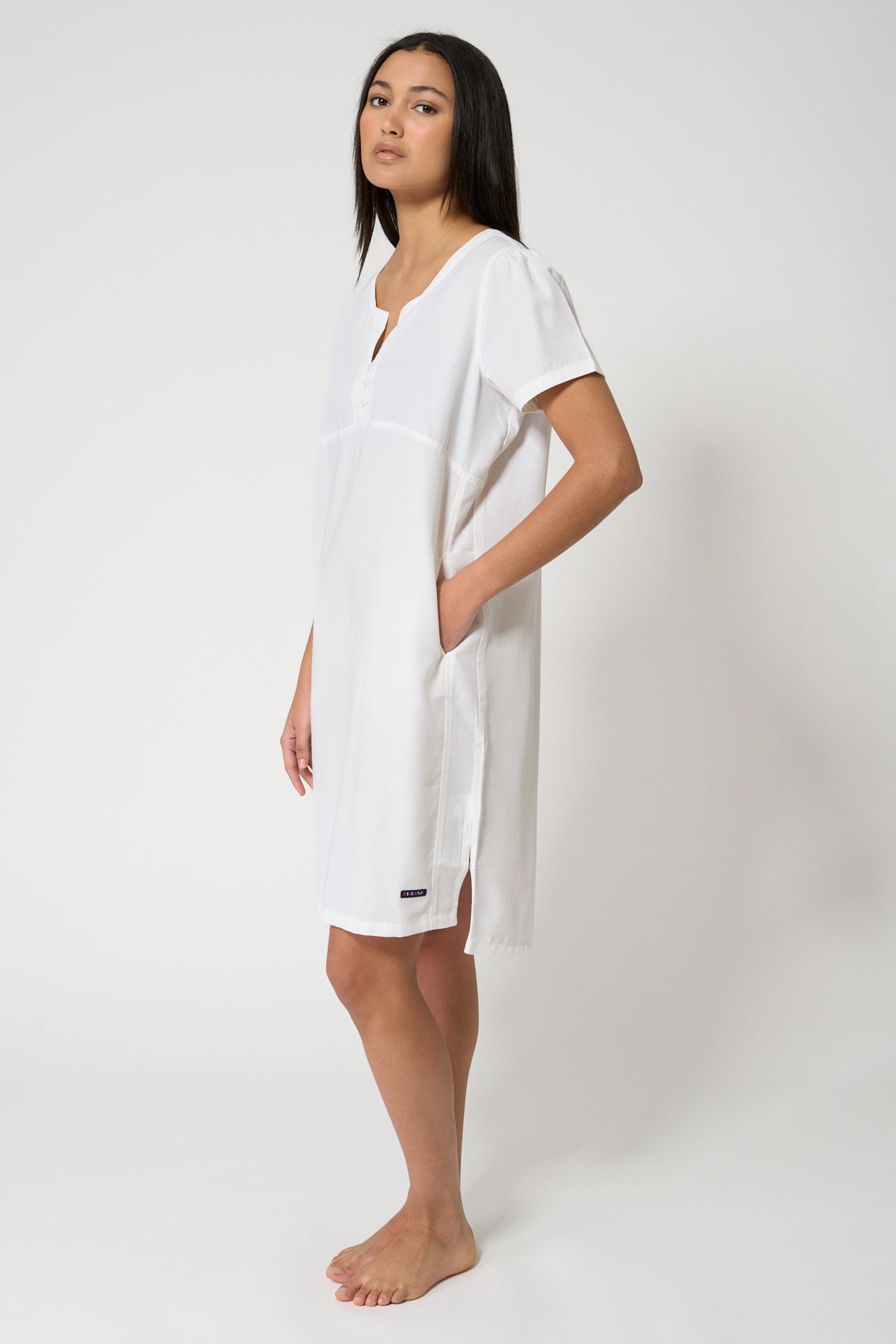 Vestido lino 3 botones