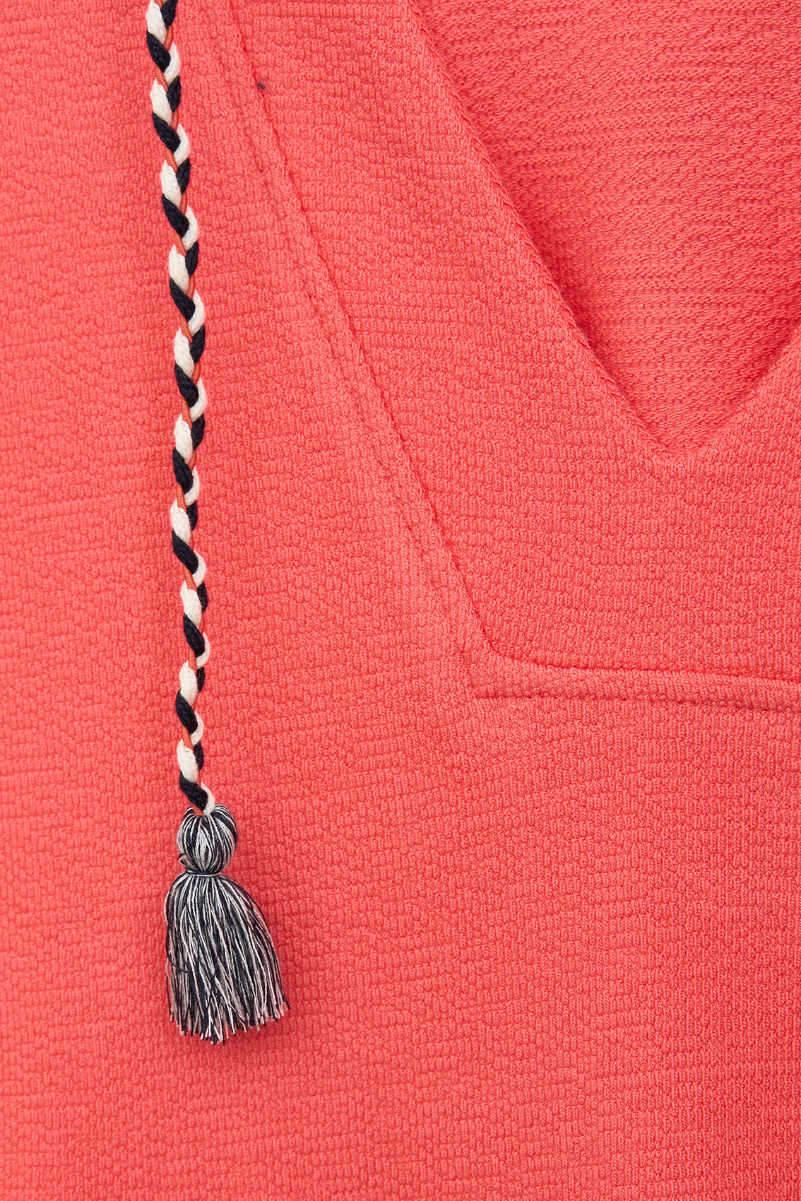 V-neck hooded sweatshirt with drawstring