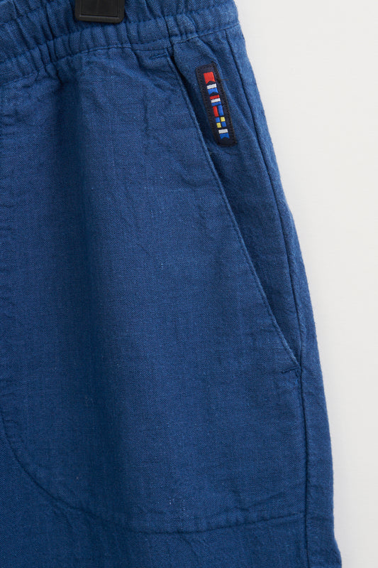 Pantalón fluido cropped en mezcla de lino