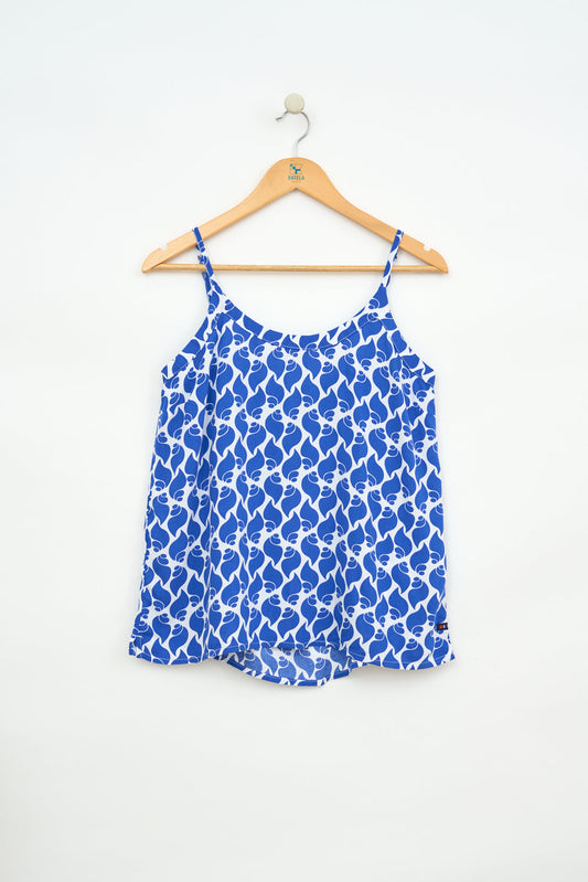 Printed viscose thin strap top or blouse
