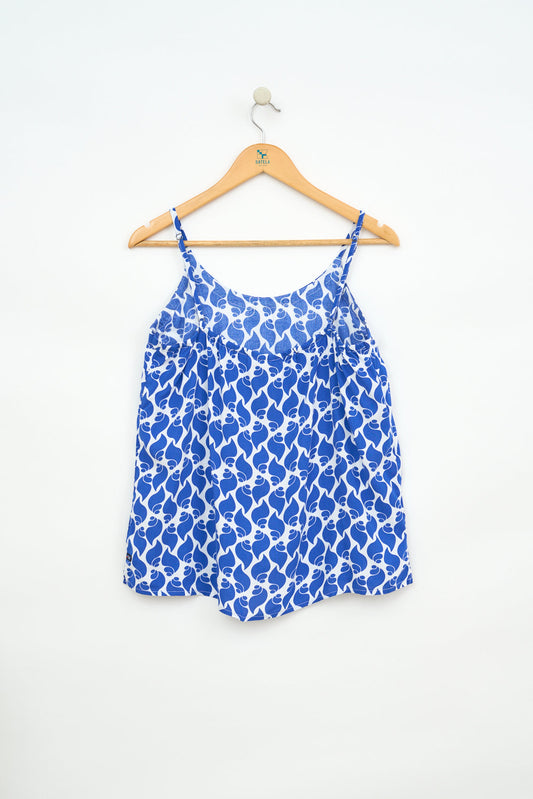 Printed viscose thin strap top or blouse