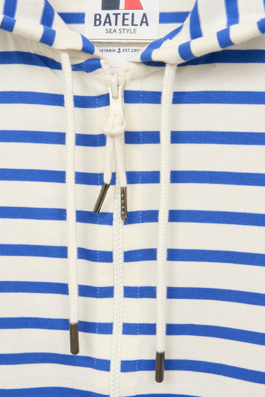 Sudadera de raya marinera de algodón con capucha