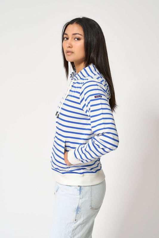 Sudadera de raya marinera de algodón con capucha