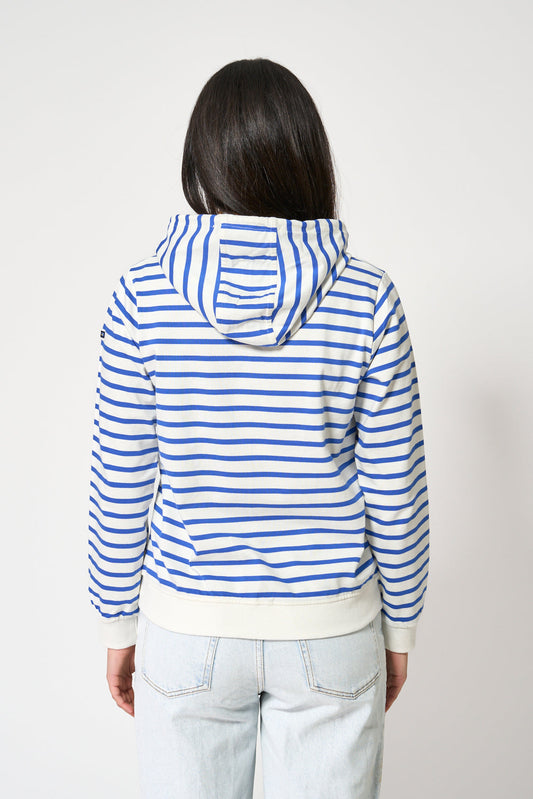 Sudadera de raya marinera de algodón con capucha