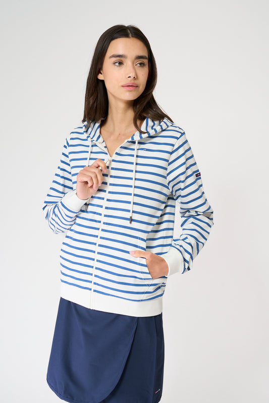Sudadera de raya marinera de algodón con capucha