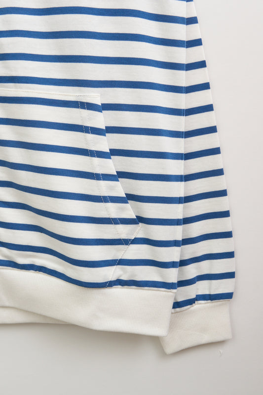 Sudadera de raya marinera de algodón con capucha