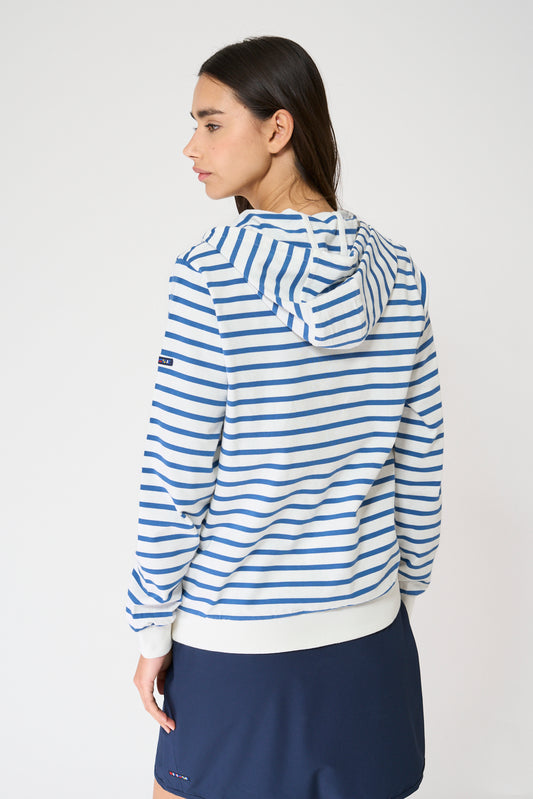 Sudadera de raya marinera de algodón con capucha