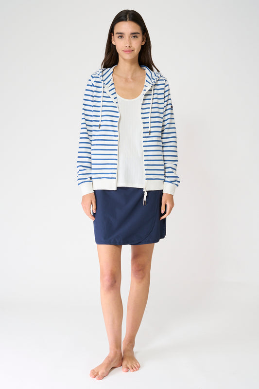 Sudadera de raya marinera de algodón con capucha