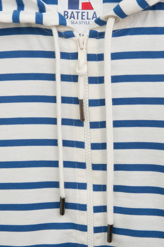 Sudadera de raya marinera de algodón con capucha