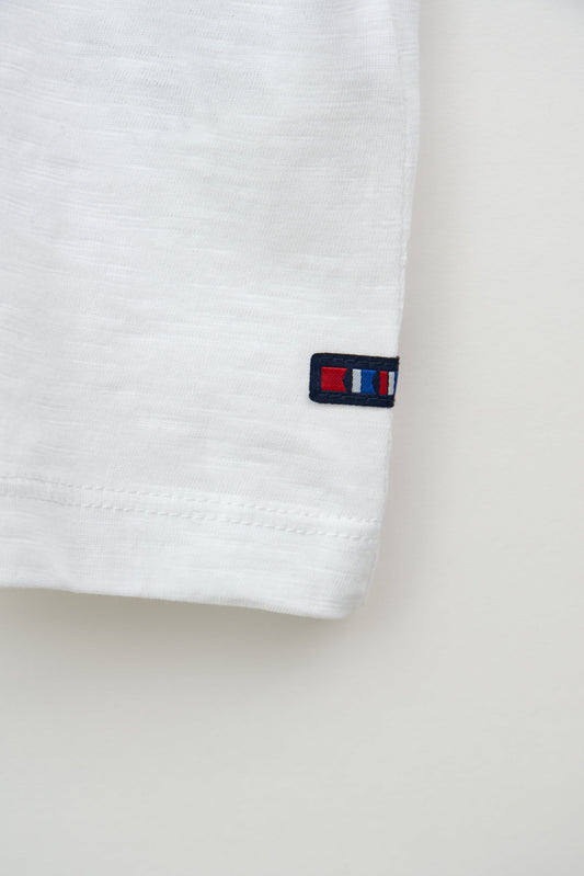 Camiseta manga corta estampado hojas