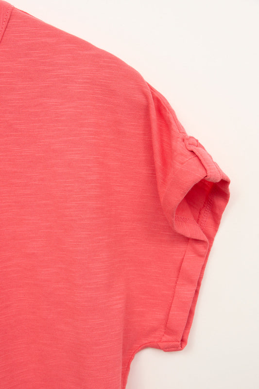 Camiseta manga corta estampado hojas