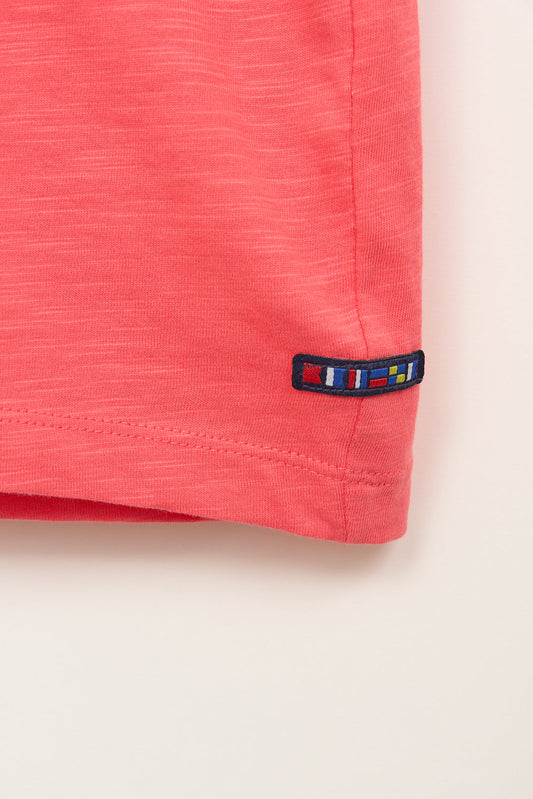 Camiseta manga corta estampado hojas