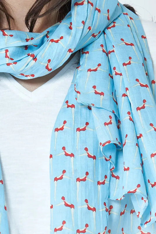 Fular de algodón con estampado bañistas