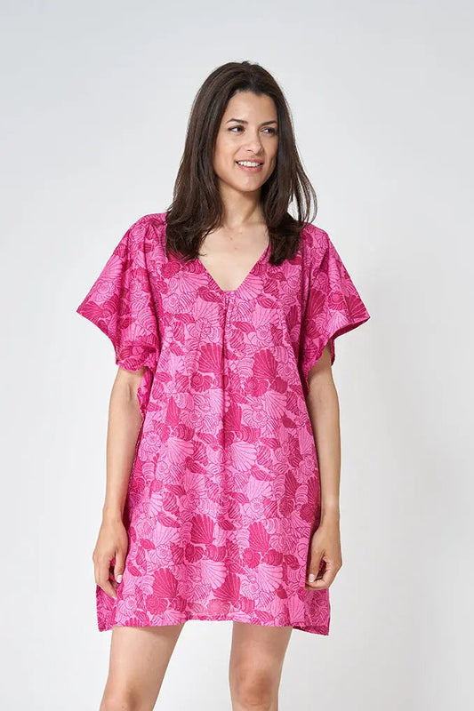 Poncho avec impression coquillages