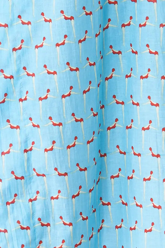 Poncho with bather print