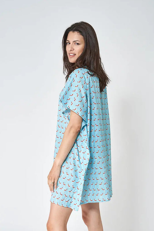 Poncho with bather print