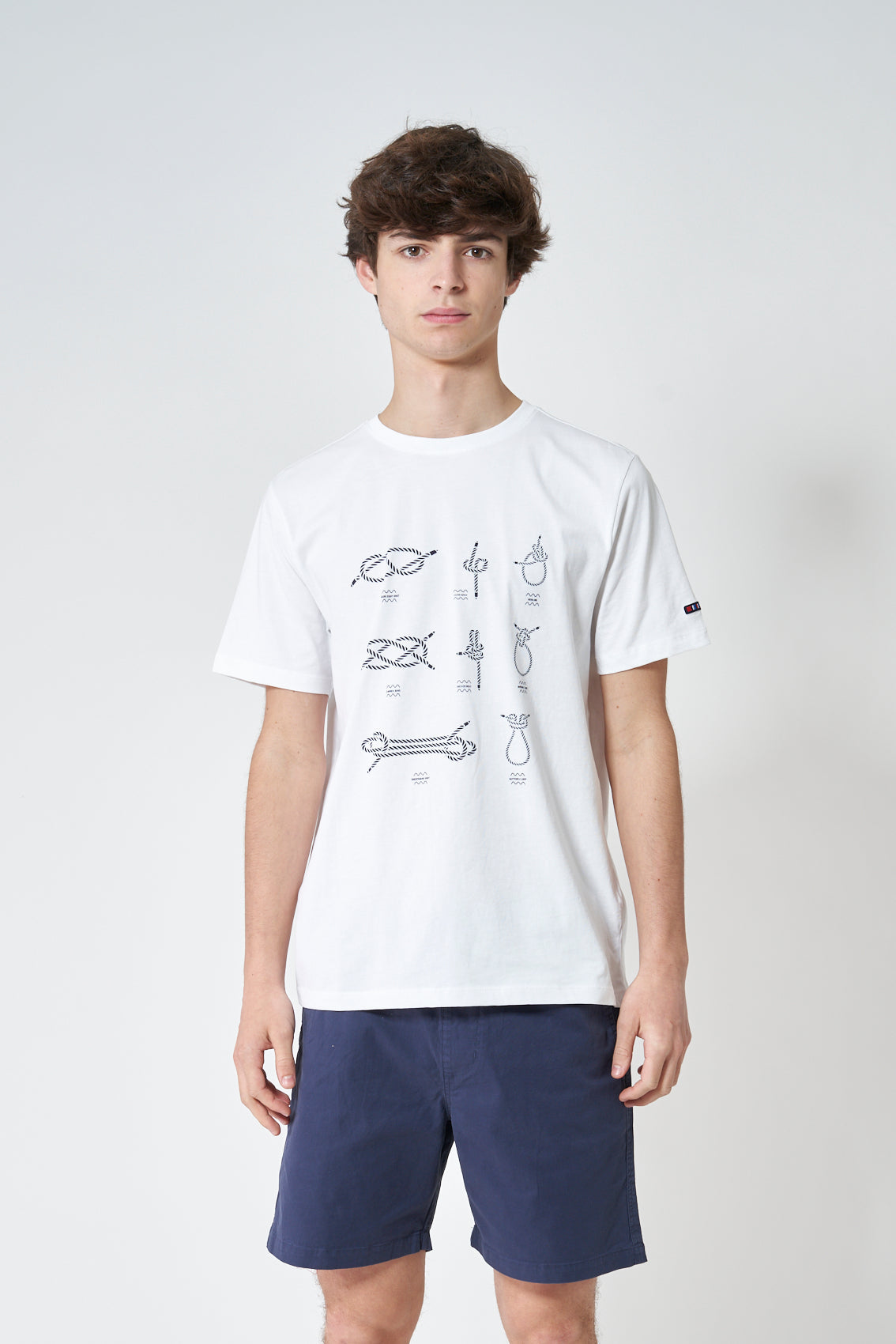 Short-sleeved 180g cotton "knots" T-shirt