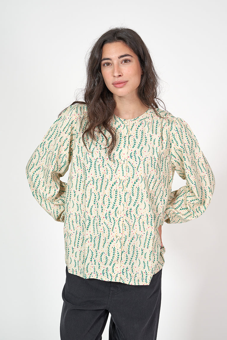 Printed shirt with round neck
