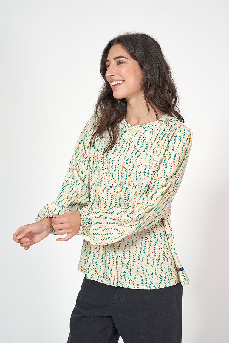 Printed shirt with round neck