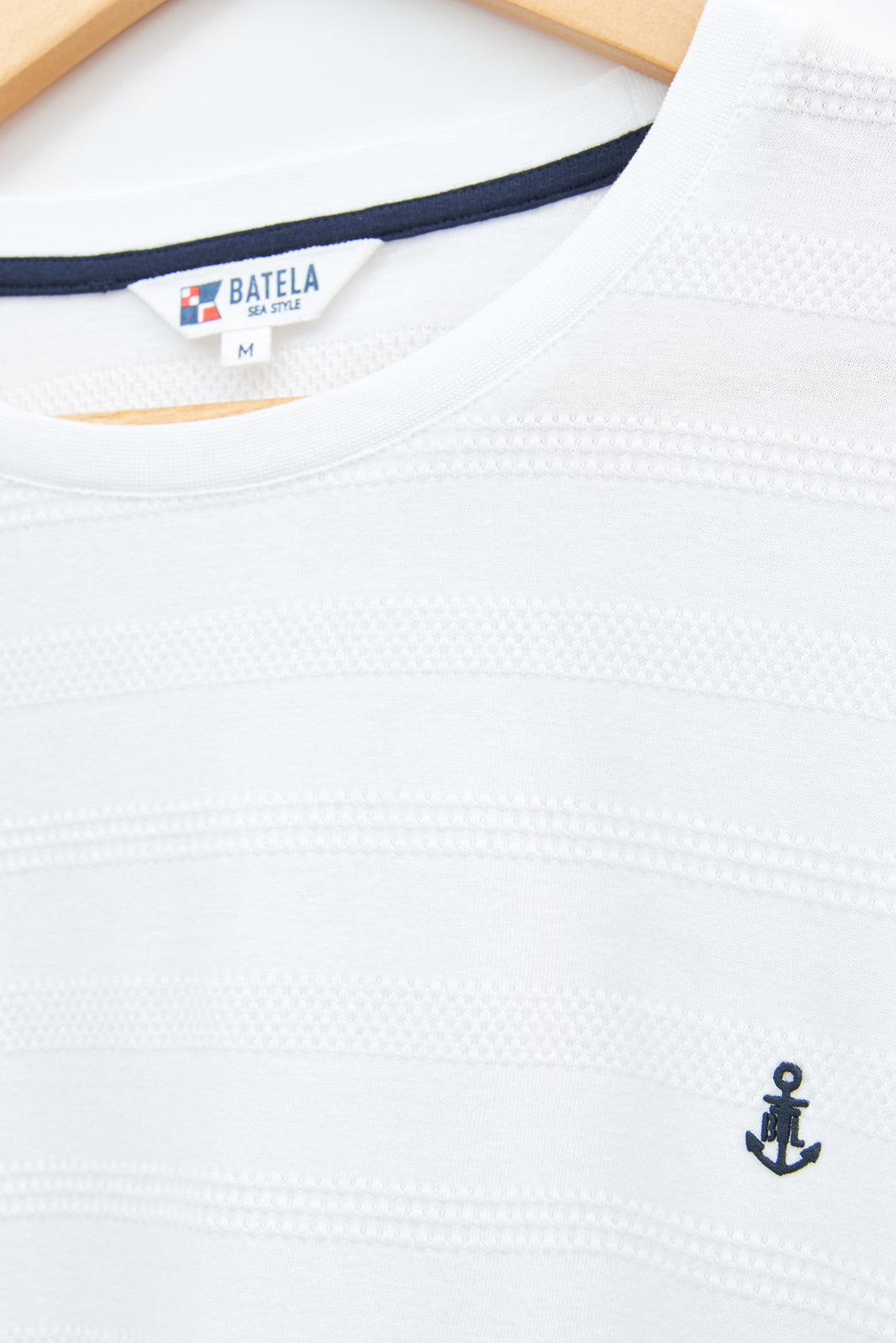 Short-sleeved, round-neck, piqué knit T-shirt