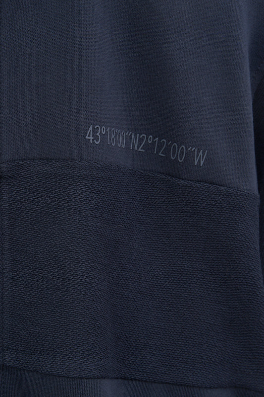 Cotton sweatshirt with high neck and zipper
