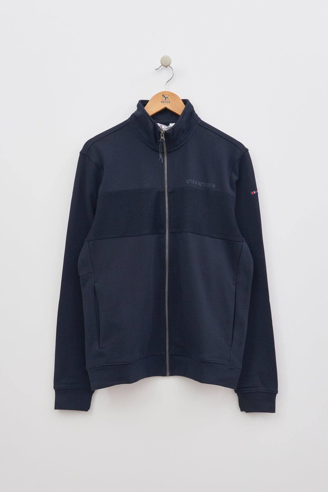 Cotton sweatshirt with high neck and zipper