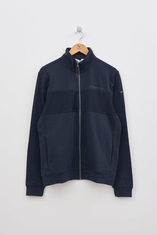Cotton sweatshirt with high neck and zipper