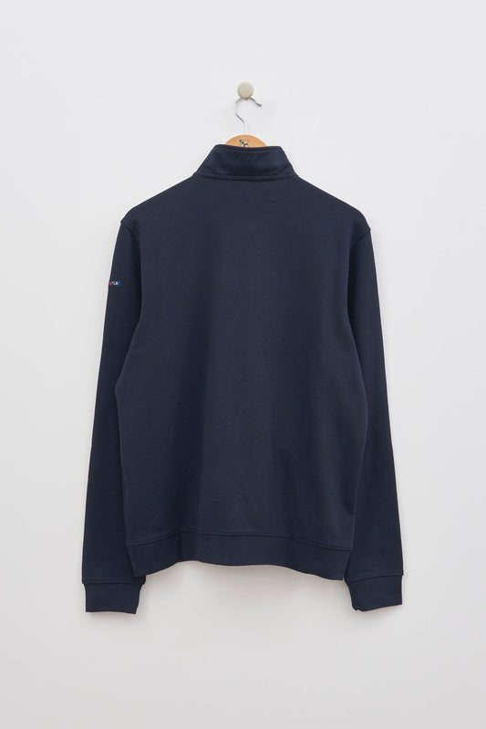 Cotton sweatshirt with high neck and zipper