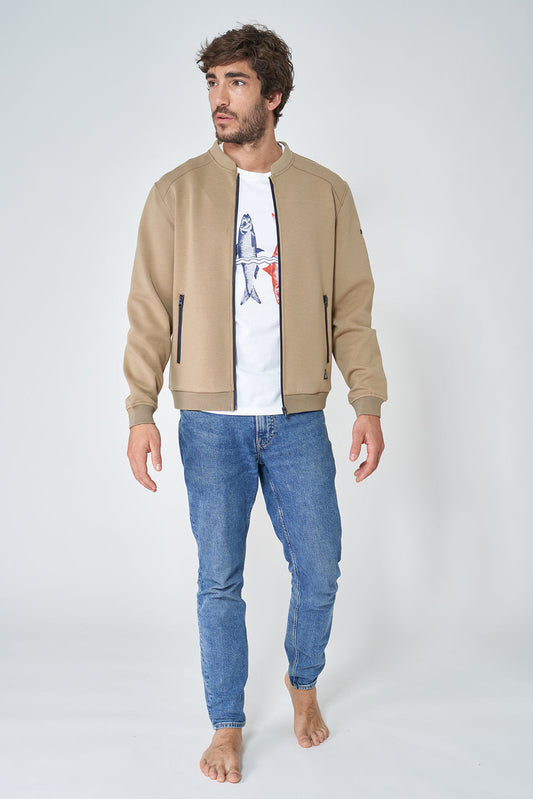 Stretchy zip-up sweatshirt, jacket style
