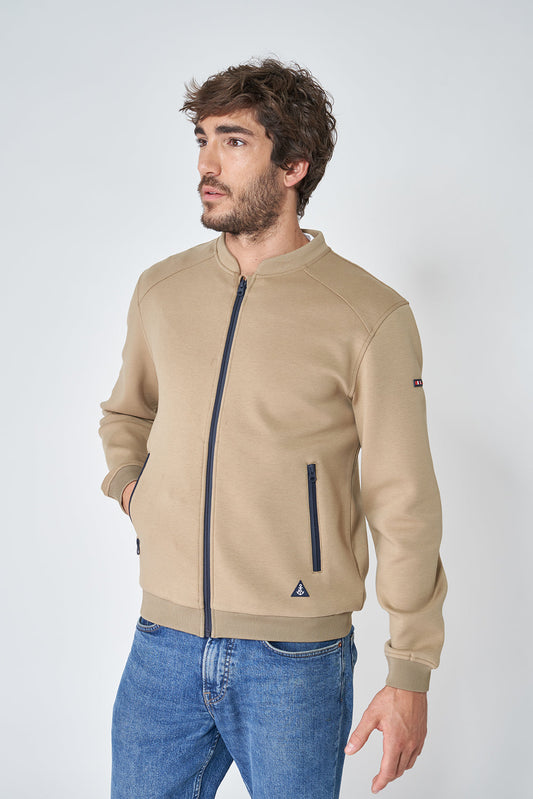 Stretchy zip-up sweatshirt, jacket style