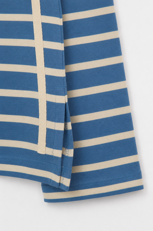 Long-sleeved striped T-shirt with embroidered heart
