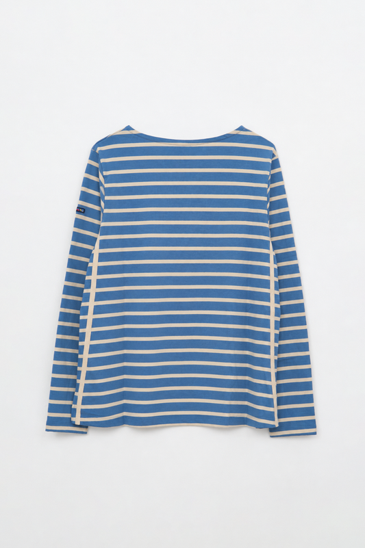 Long-sleeved striped T-shirt with embroidered heart
